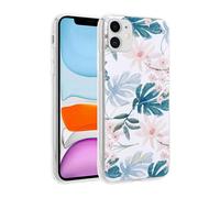 Coque pour iPhone 11 Flower Case Motif 01 Ultra Élégant Blanc / Bleu