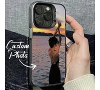 Coque de téléphone de mariage personnalisable noir mat, compatible avec XR, 11, 13, 14, 15 et 16 Pro Max, transparente, à la mode, vibrante, mignonne, minimaliste, cadeau personnalisé unique pour les