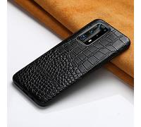 Coque de téléphone en Cuir imprimé Crocodile pour Huawei P40 P50 Pro P40 Lite P30 P20 Mate 40 20 P Smart 2021 Housse pour Honor 50 9X 8X 10 20 Pro,Noir,pour Huawei P20Lite