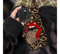 Coque de téléphone en silicone à lèvres rouges léopard, compatible avec Samsung Galaxy A53, A52, A50, A32, A31 et A21S