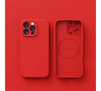 Coque De Téléphone En Silicone Liquide De Luxe Pour Magsafe,Chargement Sans Fil En Poly,Peau De Couverture Lisse,Iphone 16 Plus 15 14 13 12 Pro Max 11 X.Red.For Iphone 12