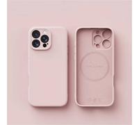 Coque De Téléphone En Silicone Liquide De Luxe Pour Magsafe,Chargement Sans Fil En Poly,Peau De Couverture Lisse,Iphone 16 Plus 15 14 13 12 Pro Max 11 X.Pink.For Iphone 12