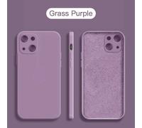 Coque De Téléphone En Silicone Liquide D'origine,Étui Arrière Antichoc Pour Iphone 16 15 14 13 11 12 15 Pro Max Minixxr Xs 7 8 Se 2020.Grass Purple.For Iphone 11
