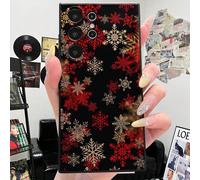 Coque de téléphone en silicone souple antichoc, motif flocon de neige tricolore, luxueuse et à la mode, anti-traces de doigts, pour smartphones Android (S25Ultra/S24Ultra/S23Ultra/S22Ultra, Redmi 12/N