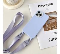 Coque De Téléphone En Silicone Souple Avec Lanière À Bandoulière,Étui Pour Iphone 16 17 15 11 12 14 Pro Max 13 Xrx7 8 Plus,Housse De Sangle De Collier Mate.Purple.Case & Strap