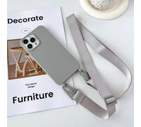 Coque De Téléphone En Silicone Souple Avec Lanière À Bandoulière,Étui Pour Iphone 16 17 15 11 12 14 Pro Max 13 Xrx7 8 Plus,Housse De Sangle De Collier Mate.Grey.Case & Strap