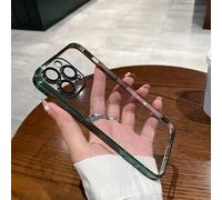 Coque De Téléphone En Silicone Transparent Plaqué De Luxe,Étui De Protection D'objectif Pour Iphone 16 15 14 13 12 11 Pro Max Plusxxr Xs Mini.Alpine Green.For Iphone 11