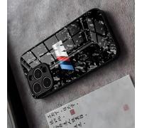 Coque de téléphone en verre bleu et rouge avec logo B-BMW pour iPhone 17 Pro Max, 16, 15, 14 Pro Max, 13, 11, X, Xs, Xr, 8, 7 Plus Black5