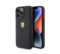 Ferrari Housse iPhone 15 Pro Max – Matelassée, logo en métal – Noir