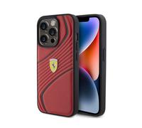 Coque de téléphone - Ferrari - iPhone 15 Pro - Rouge - Cuir naturel - Protection anti-rayures