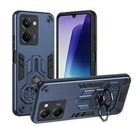 Coque de téléphone For OPPO Realme P3 ULTRA Phone Case with Kickstand,Military-Grade Heavy Duty Protection Mobile Cover PC Matte Textured Cover Rugged Shockproof TPU Sturdy Case Coque arrière(Blu)