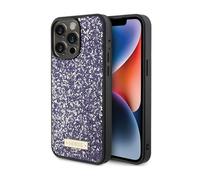 Coque pour iPhone 15 Pro - Logo en métal strass (GUHCP15LPFGSBSP) - Violet