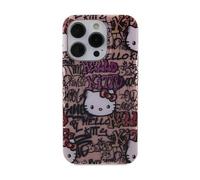 CG MOBILE Hello Kitty HKHCN61HDGPTP Coque rigide pour iPhone 11/XR 6,1" Rose IML Tags Graffiti