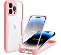 Coque de téléphone intégrale - MASSILIA TECH - iPhone 15 Pro Max - Transparente 360 - Protection Antichoc - Rose