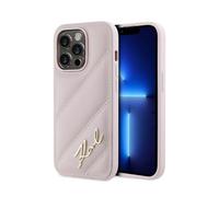 Coque de téléphone - Karl Lagerfeld - Diagonal Quilted Script - Rose - Souple - Cuir écologique