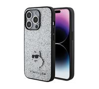 Coque de téléphone - Karl Lagerfeld - iPhone 15 Pro Max - Argent - Paillettes scintillantes - Choupette
