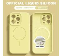 Coque De Téléphone Magnétique De Luxe En Silicone Liquide,Étui De Protection De Charge Magsafe Pour Iphone 15 14 16 Plus 16e 11 12 13 16 Pro Max Se4.Yellow.For Iphone 11