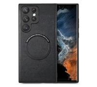 Coque de téléphone magnétique en simili cuir pour Samsung Le noir Samsung Galaxy S24