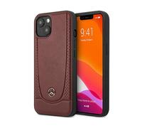 Coque de téléphone - MERCEDES - iPhone 15 - Cuir écologique - Rouge - Élégant