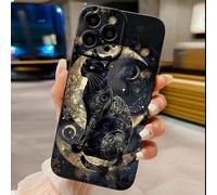 Coque de téléphone minimaliste œil de chat en TPU hypoallergénique et antichoc, compatible avec iPhone 17 Pro Max, 11, 16 Pro Max, 16 Pro, 16, 15 Pro Max, 14 Pro Max / Galaxy S25, A16 / Honor X6A, X7B