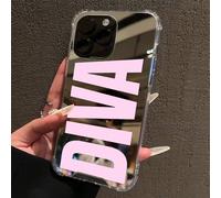 Coque de téléphone miroir anti-chute vintage avec impression de lettres SWAG, compatible avec iPhone 13/11/17/17pro/16/14/15/15pro/15 Plus/15 Promax/11pro/12pro/13pro/14pro/12mini/13mini/11promax/12pr