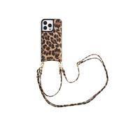 Selencia Selencia Coque de télephone Nova avec cordon et porte-cartes pour iPhone 13 Pro Leopard Multicolore