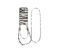 Selencia Coque de télephone Nova avec cordon et porte-cartes pour Apple iPhone 13 Pro - Zazzy Zebra
