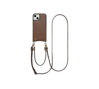 Selencia Coque de télephone Nova avec cordon et porte-cartes pour Apple iPhone 14 / 13 - Mocha Brown