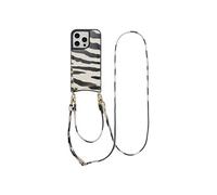Selencia Coque de télephone Nova avec cordon et porte-cartes pour Apple iPhone 14 Pro - Zazzy Zebra