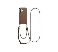 Selencia Coque de télephone Nova avec cordon et porte-cartes pour Apple iPhone 16 - Mocha Brown