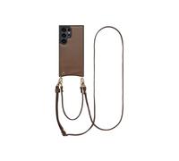 Selencia Coque de télephone Nova avec cordon et porte-cartes pour Samsung Galaxy S24 Ultra - Mocha Brown