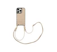 Selencia Selencia Coque de télephone Nova Croco avec cordon et porte-cartes iPhone 14 Pro Beige Beige