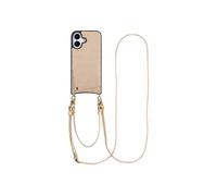 Selencia Coque de télephone Nova Croco avec cordon et porte-cartes pour Apple iPhone 17 - Beige