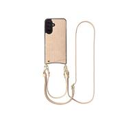 Selencia Selencia Coque de télephone Nova Croco avec cordon et porte-cartes Samsung Galaxy A37 (5G) Beige Beige