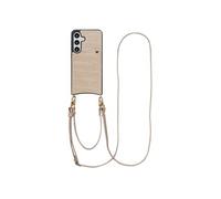 Coque de télephone Nova Croco avec cordon et porte-cartes pour Samsung Galaxy S25 / S24 - Beige