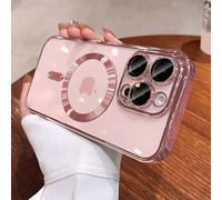 Coque De Téléphone Officielle Dorée Du Désert,Étui De Protection Souple Pour Iphone 17 Air 16 15 14 13 12 11 Pro Max Plus,Lentille Magnétique Magsafe Transparente.Pink.For Iphone 11