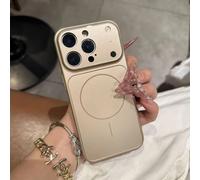 Coque De Téléphone Originale Ag Nano En Verre Dépoli Pour Iphone 17 Air 16 15 14 13 Pro Max,Charge Magnétique Sans Fil,Armure.Desert Gold.Iphone 13