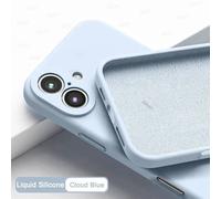 Coque De Téléphone Originale En Silicone Liquide,Étui Souple Rose Anti-Chute De Haute Qualité Pour Iphone 16 15 13 14 11 12 Pro Max Plus.Cloud Blue.For Iphone 11