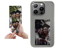 Coque de téléphone Personnalisable avec écran e-Ink au Dos, affichez instantanément Les Photos avec Une app, personnalisez Votre téléphone à Tout Moment et n'importe où (Noir, pour iPhone 15 Pro Max)