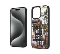 Coque de téléphone photo personnalisée pour iPhone 16 15 14 13 12 Pro Max - Coque de téléphone personnalisée en TPU + PC avec texte en photo - Coque de protection antichoc et anti-rayures - Cadeaux de