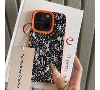 Coque De Téléphone Portable Personnalisée À Motif De Dentelle Noire,Étui Souple Pour Iphone 17 16 Pro Max 15 14 Plus 13 12 11 Xsxxr 16e 17 Air.T12282orange.Iphone 11