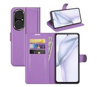 Coque De Téléphone Pour Huawei P50 Étui Flip Couverture Sac Portefeuille Violet