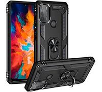 Coque de Telephone pour Motorola Moto G50 avec Anneau de Support Magnétique, Protection Complète du Corps [Qualité Militaire] en Silicone TPU Résistant aux Chocs (Hybride Noir)