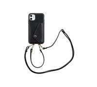 Selencia Selencia Coque de télephone Sera avec cordon et porte-cartes enveloppe iPhone 11 Noir Noir