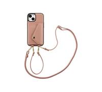 Selencia Coque de télephone Sera avec cordon et porte-cartes enveloppe pour Apple iPhone 15 - Old Pink
