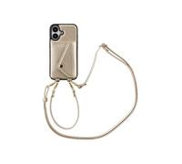Selencia Coque de télephone Sera avec cordon et porte-cartes enveloppe pour Apple iPhone 16 - Champagne