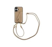 Selencia Coque de télephone Sera avec cordon et porte-cartes enveloppe pour Apple iPhone 16 - Taupe