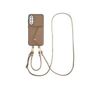 Selencia Selencia Coque de télephone Sera avec cordon et porte-cartes enveloppe Samsung Galaxy A57 (5G) Taupe Beige