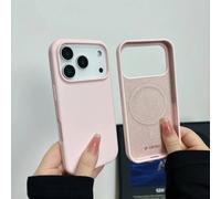 Coque De Téléphone Souple Magsafe En Silicone Liquide Officiel,Étui De Charge Magnétique Sans Fil Pour Iphone 17 Air 16 15 14 13 12 11 Pro Max Plus.Pink White.Iphone 11 Pro Max