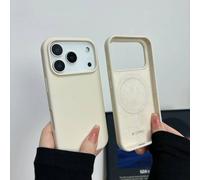 Coque De Téléphone Souple Magsafe En Silicone Liquide Officiel,Étui De Charge Magnétique Sans Fil Pour Iphone 17 Air 16 15 14 13 12 11 Pro Max Plus.Antique White.Iphone 11 Pro Max